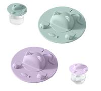 Cat-Designed Silicone Tea Bag Mug Topper, 2 Pack Reusable 4 inch Cup Covers with Lid and Squeezer, Universal Mug Lid for Coffee, Tea, Milk Tea and Hot Drinks, Dishwasher Safe