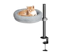 Cat Desk Bed, Desktop Kitten Furniture Attachment with Pet Mat, Comfortable Tabletop Kitten Bed with Easy Installation Shelf, Perfect for Study Room, Dorm, Ideal for Pet Comfort and Convenience