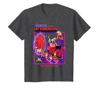 Cat Dimension Sci FI Retro Vintage Funny Adult Humor T-Shirt, Enfant, Chiné Foncé, 2 Ans