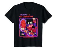 Cat Dimension Sci FI Retro Vintage Funny Adult Humor T-Shirt, Enfant, Noir, 2 Ans