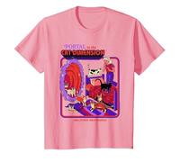 Cat Dimension Sci FI Retro Vintage Funny Adult Humor T-Shirt, Enfant, Rose, 12 Ans