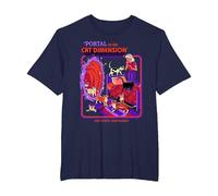 Cat Dimension Sci FI Retro Vintage Funny Adult Humor T-Shirt, Homme Grandes Tailles, Bleu Marine, 2X Tall