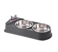 Cat Dish, Dog Feeding Bowl, Pet Food and Water Container for Small Pets, Kittens, Puppies, Cage, Living Room, Or Kitchen, 12.8x5.31x2.36 inches, PP and Stainless Steel