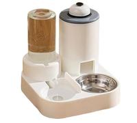 Cat Dish with Water Bottle, Food and Water Bowl Set, PP + Stainless Steel Detachable Puppy Bowls with Bell, Wet & Dry Feeding, for Small Medium Cats, Dogs, Convenient Pet Dish, 26x26x27cm