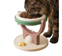 Cat Dishes Elevated Anti-Tip Adjustable Height Ceramic Treat Station