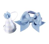 Cat Dog Birthday Hat - Cute Plaid Headwear Set with Adjustable Bow Tie, Comfortable Fit, Durable Material, and Charming Design | Ideal for Pets’ Holiday Parties, Photoshoots, Costumes, Birthdays