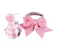 Cat Dog Birthday Hat - Cute Plaid Headwear Set with Adjustable Bow Tie, Comfortable Fit, Durable Material, and Charming Design | Ideal for Pets’ Holiday Parties, Photoshoots, Costumes, Birthdays