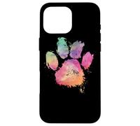 Cat Dog Paw Print Watercolor Rainbow Abstract Animal Lover Coque pour iPhone 16 Pro Max