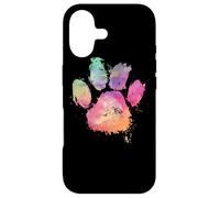 Cat Dog Paw Print Watercolor Rainbow Abstract Animal Lover Coque pour iPhone 17