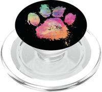 Cat Dog Paw Print Watercolor Rainbow Abstract Animal Lover PopSockets PopGrip pour MagSafe
