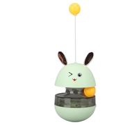 Cat Dog Puzzle Treat Ball Dispenser Toys Hide Treats Pet Food Slow Feede Toy Feeding Interesting ABS Interactive Feeder for Pets Dogs Reduce Boredom and Improve IQ Puppy Chew Train (Grass Green)