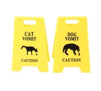 Cat Dog Vomit Signs Jaune Désorat drôle pour Les Amoureux des Animaux de Compagnie 2pcs 4 Pouces