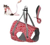 Cat Dogs Vest Harness and Leash Anti-Break Away Chest Strap Cat Clothes for Outdoor Walking Pet Accessories Japanese CatCollar (Red,L(6.5-8kg))