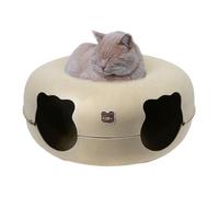 Cat Donut Tunnel Bed - Soft Pet Hideaway, Soft Cat Bed Donut Cave | Lit pour animal domestique réversible avec un design respirant confortable et jouant, une grande grotte en feutre pour lapins et