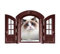 Cat Door - Escape Proof Pet Passage Gate, Small Medium Breed Entry Panel with French Style Frame Secure Swing Flap System, Ideal for Bedroom Garage Interior Wall Access Patio Spaces