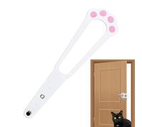 Cat Door Latch Keep Dog Out - Multifunctional White Latch Strap | 4 Lengths Adjustable Rubber Door Prop Latchs | Safe Cat Access Doors Alternative for Pet Shop, Home, Cattery, Indoor