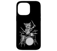 Cat Drum Retro 90s Vintage Music Vibe for Batteurs Coque pour iPhone 14 Pro Max