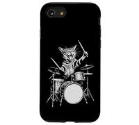 Cat Drum Retro 90s Vintage Music Vibe for Batteurs Coque pour iPhone SE (2020) / 7/8