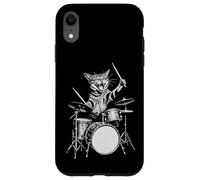 Cat Drum Retro 90s Vintage Music Vibe for Batteurs Coque pour iPhone XR