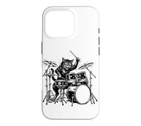 Cat Drummer Rock Band Music Lover Baguettes de Batterie Coque pour iPhone 16 Pro