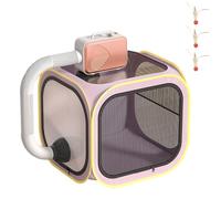 Cat Drying Box, Portable Foldable Pet Dryer Box, Anti-Hair Flying Pet Drying Box, Dog Hair Dryer, Pet Air Drying Box,Clean Grooming House Dryer Cage for Puppies Cats Small Dogs (B-With Dryer)