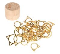 Cat Ear Knitting Stitch Markers Gold Plating DIY Handcraft Cute Stitch Marker Rings for Jewelry Craft Knitting Crochet Projects Zinc Alloy 30pcs