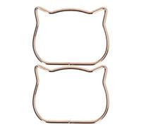 Cat Ear Purse Handles | DIY Handbag Hardware Replacement | Cute Bag Handles for Purses/Wallets/Clutches | 2 - Pack Iron Alloy Accessories (Or clair)