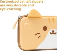Cat Ears Carrying Case Compatible with Nintendo Switch/Switch OLED-Portable Hard Slim Carrying Case for Switch Console and Game Accessories,Yellow,Suitcase.[K41]