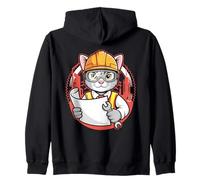 Cat Engineer asque Rigide Motif Chaton Sweat à Capuche