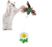 Cat Enrichment Toys - Suction Cup Electric Flying Bird Wand, Interactive Feathers Teaser with Automatic Fluttering Motion, Self-Play Kitten Exercise Toy, High-Bounce Fluttering Bird for Home