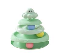 Cat Enrichment Track, Interactive Roller Maze, Swat Toy, 7.87x7.87x7.87 inches Triple Layer Motion Ball Tower, Small Space Apartment, Solo Or Multi Cat Playtime Entertainment