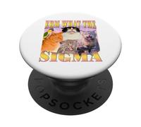 Cat Erm, What The Sigma? Funny Meme Ironic Humour Specific PopSockets PopGrip Adhésif