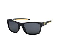 Cat erpillar CTCODER-104P Lunettes de soleil polarisées caoutchoutées pour homme Noir mat Verres fumés solides Taille 60-18-140 mm