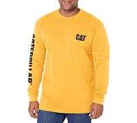 CAT erpillar T-Shirt à Manches Longues pour Homme avec bannière de Marque déposée (Tailles Standard et Grandes Tailles), Jaune, XXL