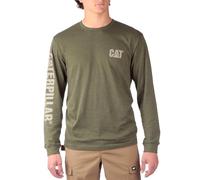 Cat erpillar T-shirt à manches longues pour homme avec boucle de gestion des fils au centre du dos et logo CAT Workwear, Armée de mousse chiné, Taille M