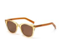 Cat Eye Candy Lunettes de soleil polarisées TR90 Lentille teintée Selfies Lunettes Parasols, Jaune avec marron