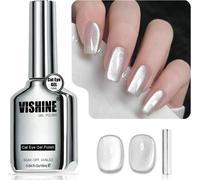 Cat Eye Effect Gel Polish - 15ml Holographic Glitter Magnetic Gel, Translucent Reflective Uv Gel For Nail Art, Silver Dust (H003)