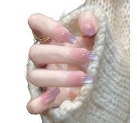 Cat Eye Press On Nails Almond Glossy Fake Nails Kit 10Pcs | Premium ABS material offers a durable glossy finish designed for salon quality manicure F XS