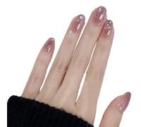 Cat Eye Press on Nails Almond Glue on Fake Nails Kit | Premium ABS material offers durable glossy finish, designed for elegant daily style, fits for all nail beds D S