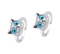 Cat Eye Ring Boully Button Bracelets Boucles d'oreilles Hoop Femmes Mignon Sizer Empilable Girly pour Teen Vintage Anneaux Retro Decor Bijoux