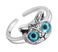 Cat Eye Ring Boully Button Bracelets Boucles d'oreilles Hoop Femmes Mignon Sizer Empilable Girly pour Teen Vintage Anneaux Retro Decor Bijoux