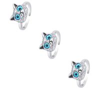 Cat Eye Ring Boully Button Bracelets Boucles d'oreilles Hoop Femmes Mignon Sizer Empilable Girly pour Teen Vintage Anneaux Retro Decor Bijoux