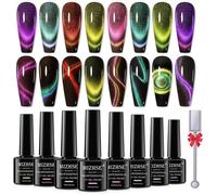 Cat Eye Uv Gel Set, Ensemble De Vernis À Ongles 9D Cateye Magnétique, 8 Couleurs De Vernis À Ongles Magnétique, Gel Uv Cat[YG1420]