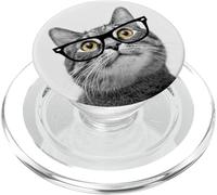 Cat Eyes Green Kitty Sunglasses White Cute Cat Sunglasses PopSockets PopGrip pour MagSafe