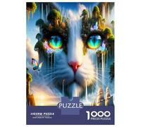 Cat Face Navire de mer 1000 Pièces Puzzle Classique Coffret Puzzle Carton Épais - Ados 12-18 Ans, Logique, pour Les Amateurs De Puzzles 70x50cm/1000pcs
