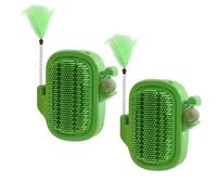 Cat Face Scratchers, Anti-Shedding Cactus Comb with Catnip Feather Toy, 4.92x5.12 inches Sensory Stimulation and Stress Relief Set of 2 for Grooming, Cleaning Behavioral Enrichment