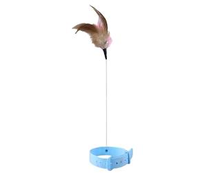 Cat Feathers Collar Toy - Active Play Plumage Rigs, Wearable Spring Loaded Interactive Ribbon Necklet, Hands Free Entertainment Band | Motion Activated Predatory Simulation Piece For Park Home