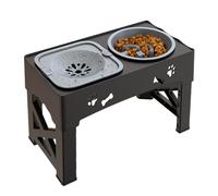 Cat Feeder and Water Dispenser, Anti-Spill Raised Food Bowls 16.93x9.57x3.23 inches, Height Adjustable Pet Food Feeding Supplies Waterer for Cats, Kittens, Puppies, Easy to Clean