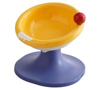 Cat Feeder, Tilted Whisker-Friendly Ceramic Food Dish, 7.09-inch Pet Ergonomic Deep Treat Stand,Kitten Feeder for Apartment, Indoor Use, Cats of All Ages