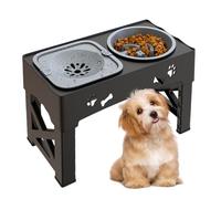Cat Feeder & Water Dispenser, Anti Slip Food and Water Bowl, 16.93x9.57x3.23 inches Automatic Feeding, Pet Waterer Feedings Supplies for Small Animals, Kittens, Puppies